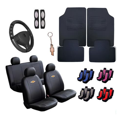 Kit Capa Couro Banco Carro Tapete Volante Chevrolet + Brinde