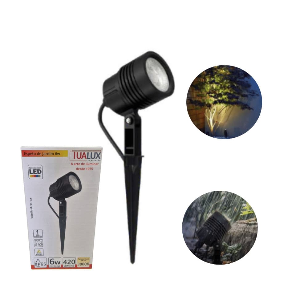 Espeto 6W 3000K Bivolt - Tualux