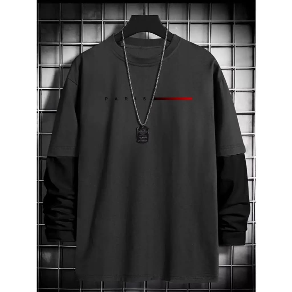 Camiseta Manga Longa Chumbo Streetwear Modelo: "Paris" - Tumblr CAMLG-1232-GRF COYOTE STREET