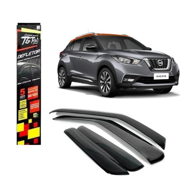 Calha de Chuva Defletor Slim Inteiriça Nissan Kicks 4 portas 2017 a 2024 (32.007)