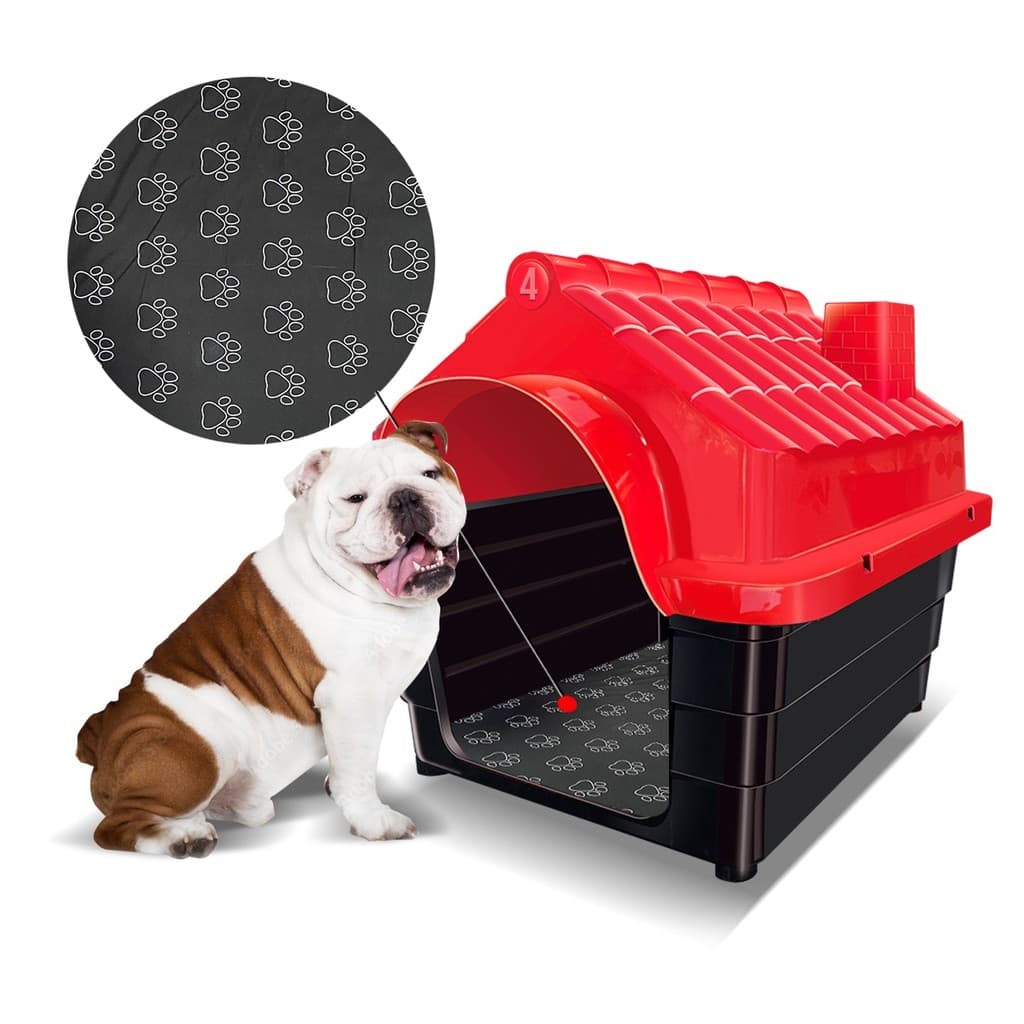 Casa Casinha Em Plástico Para Cachorros De Médio Porte N4 Com Colchão Proteção UV Resistente Confortável MECPET