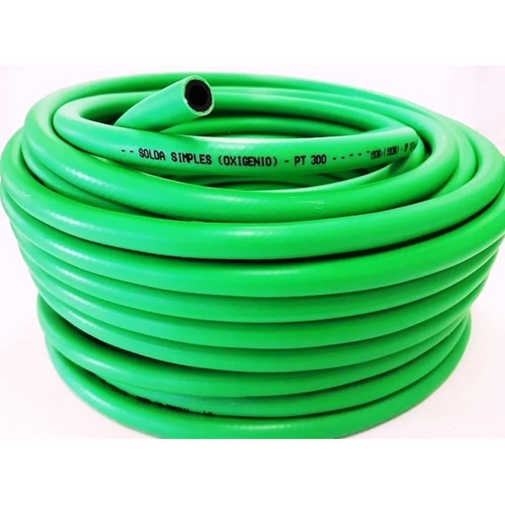 Mangueira Para Solda Simples 5/16 Oxigênio Verde - 30 Metros