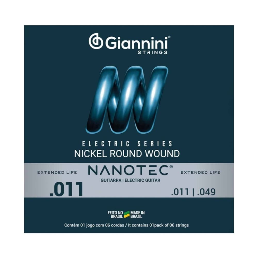 ENCORDOAMENTO GIANNINI GUITARRA GEEGST.11 PN PROTETIVA NANOTEC 0.011