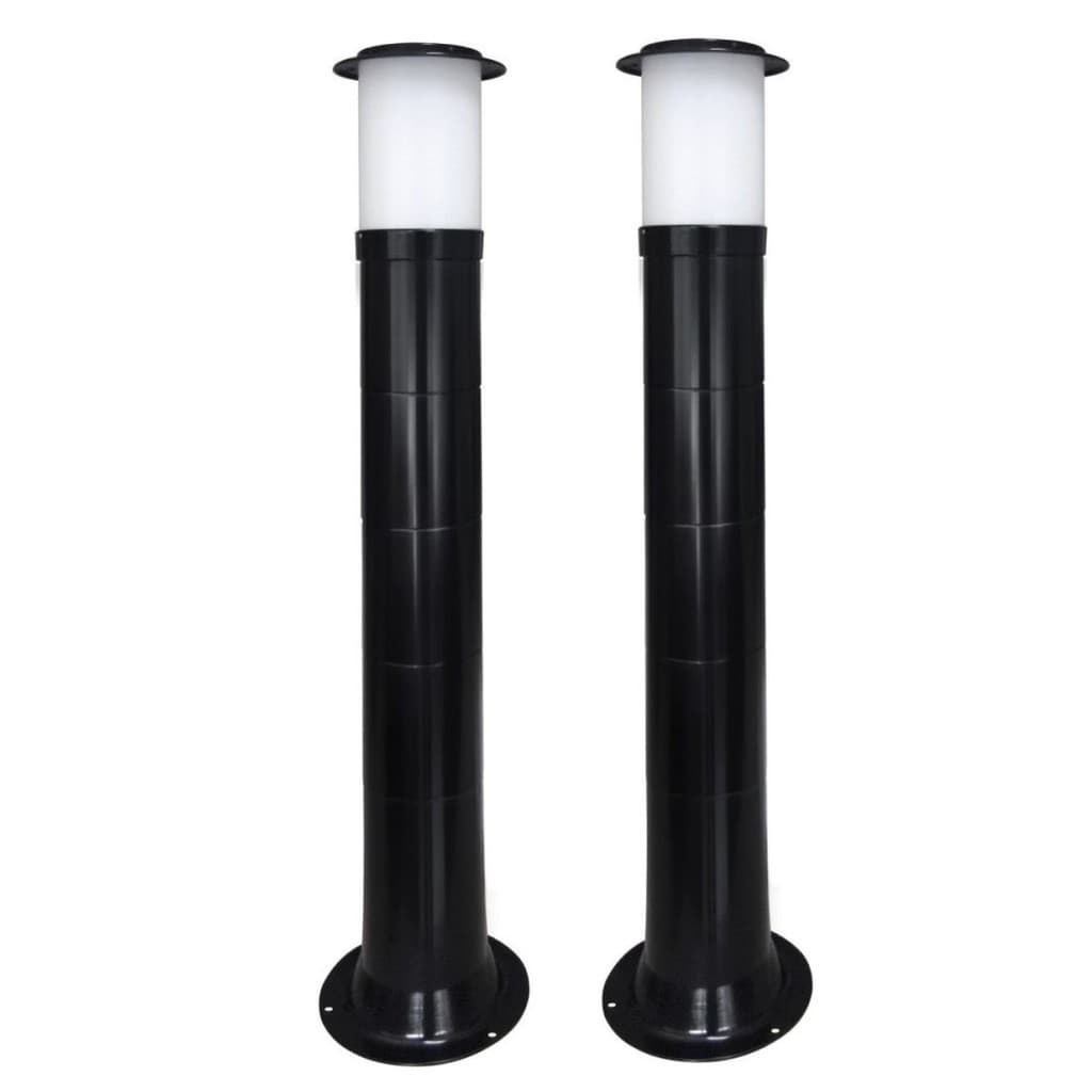Poste Balizador Luminária Casa Jardim 75cm Preto Kit 2