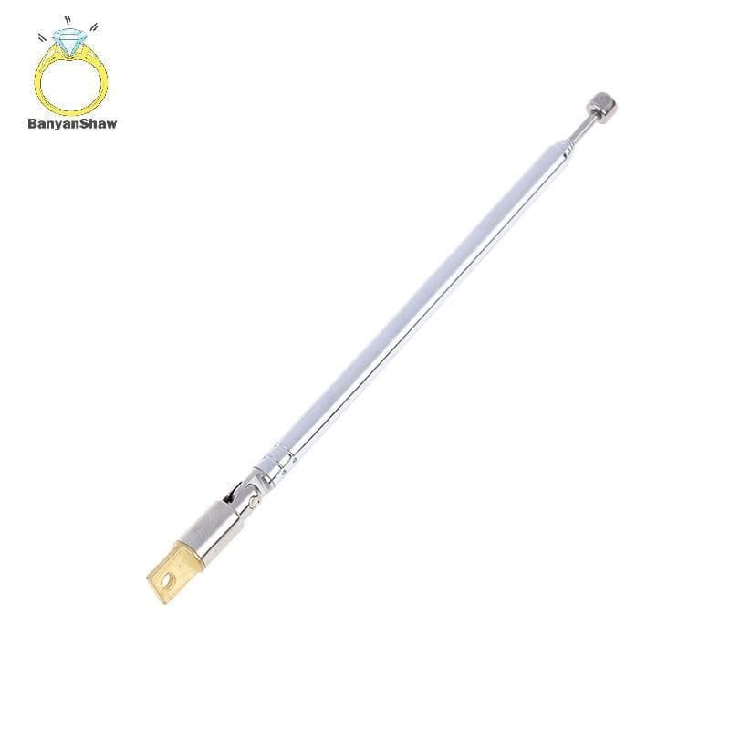 [BANY] 1Pc 37cm 5 Seções Telescópicas De Aço Inoxidável AM FM Rádio Antena Universal Boa