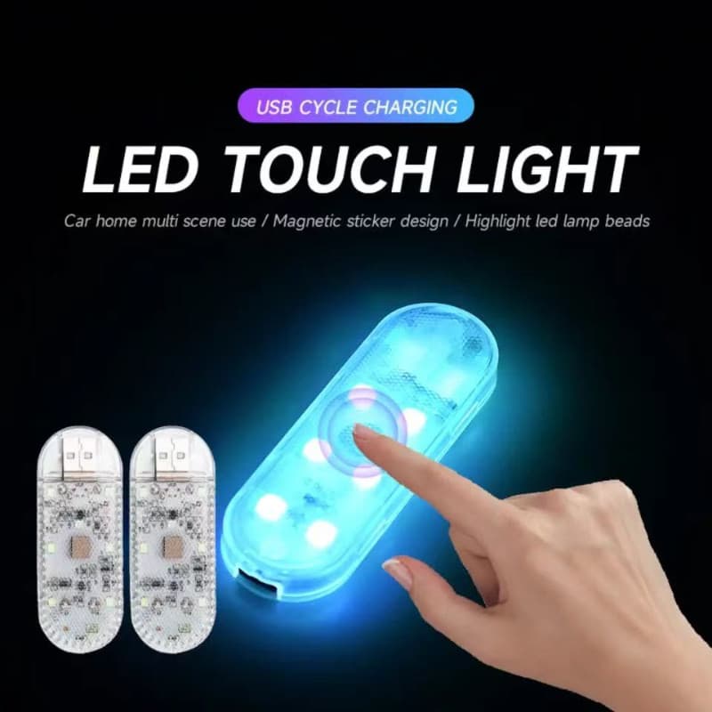 1pc Lâmpada De Teto Do Carro Sensor Toque USB LED Luz Interior Leitura Decorações Telhado Iluminação