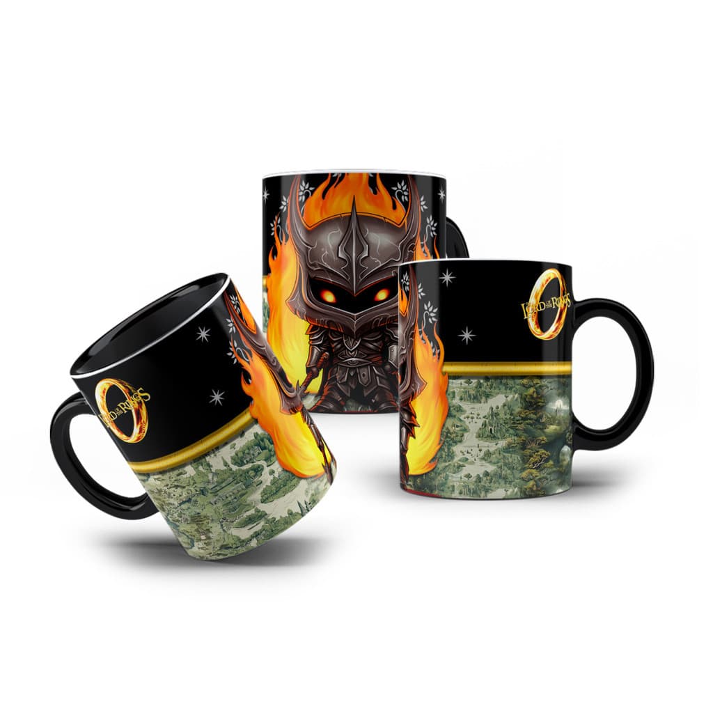 Caneca de Porcelana O Senhor dos Anéis Sauron Coleção 325mL