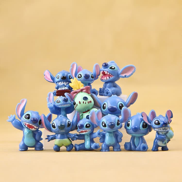 [SSPS] 12pcs Bonecos de Pelúcia Disney Figuras de Ação Fofas Brinquedos de Modelo Colecionáveis FAH