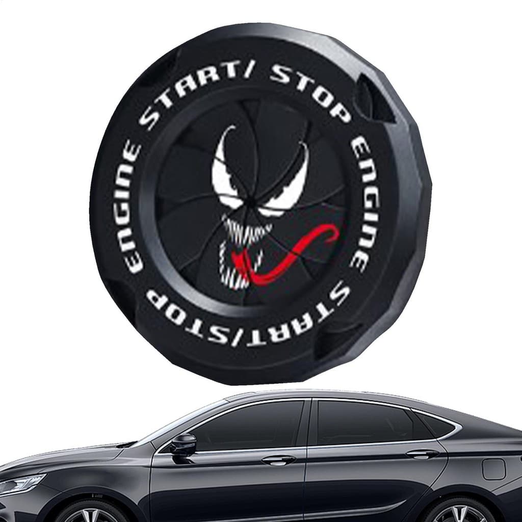 Venom Carro Um Toque Iniciar Capa Decorativa Botão De Partida Do Anti-Risco Start Stop cupionbr