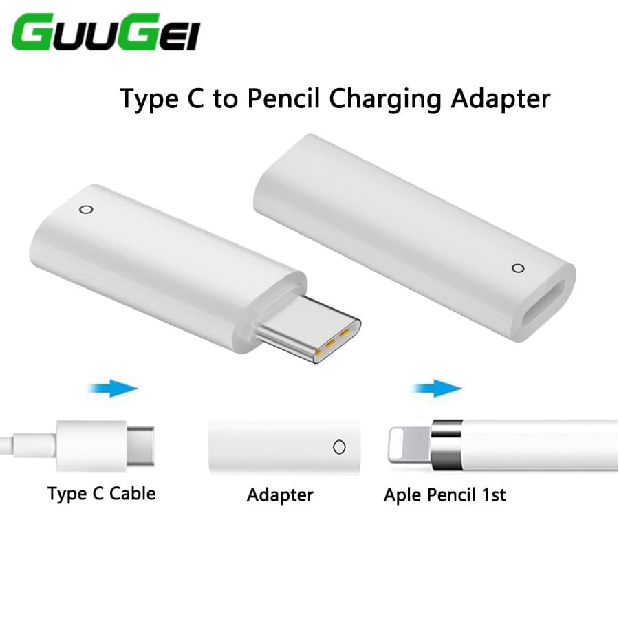 Guugei Apple Pencil 1st Adaptador de carregamento Tipo C para iPencil Carregador Emparelhamento iPad 10ª geração