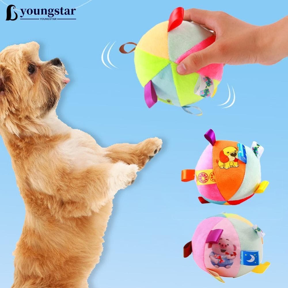 YOUNGSTAR Bola Interativa Brinquedo Do Cão Para Mastigadores Treinamento Descomprimir Resistente À Mordida Alça De Pelúc