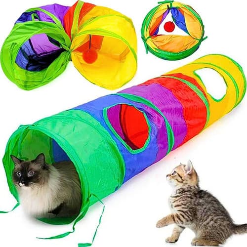 Túnel Para Gato 120cm Grande Brinquedo Interativo Dobrável