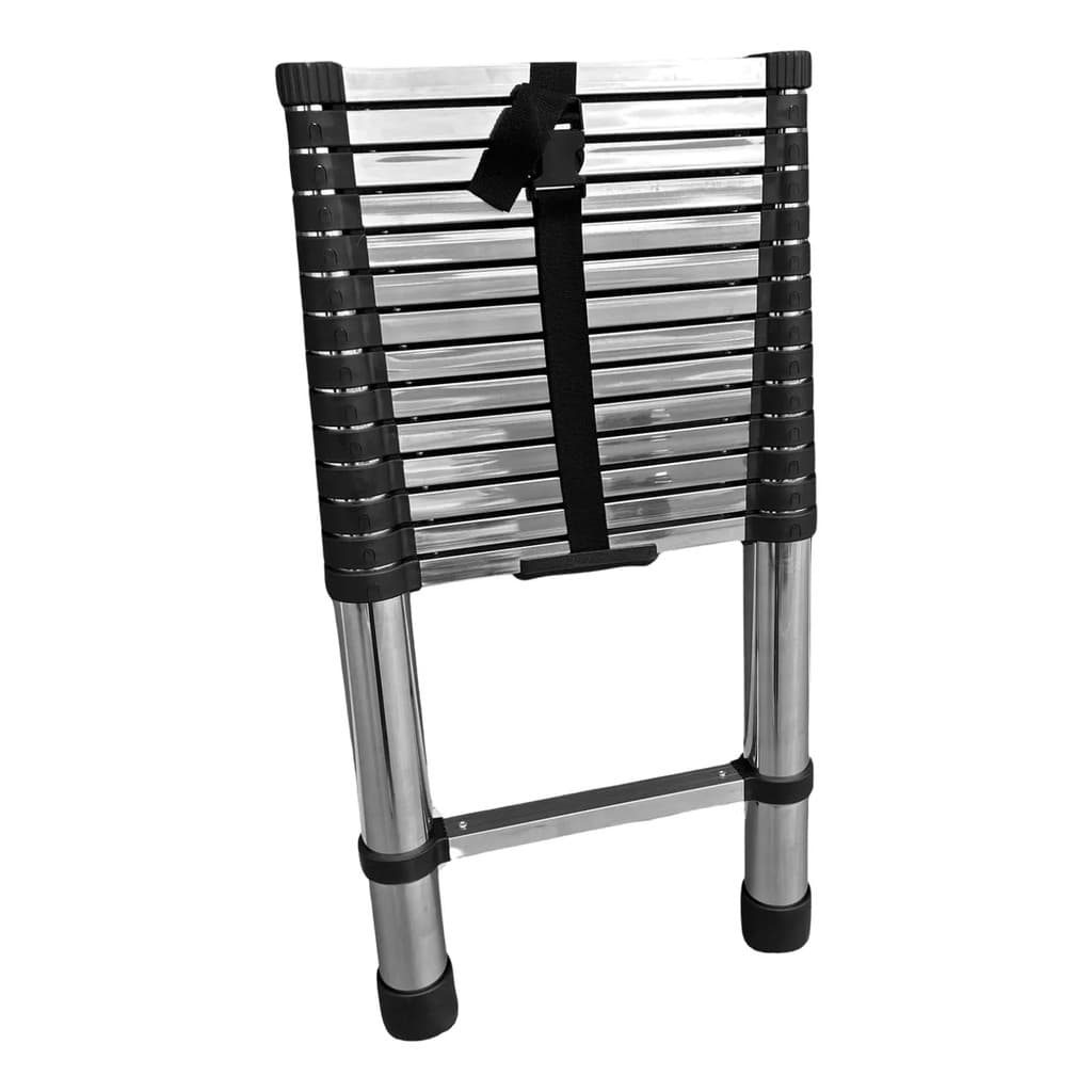 Escada Aço Inox Extensiva Telescópica 15 Degraus 4,4 metros