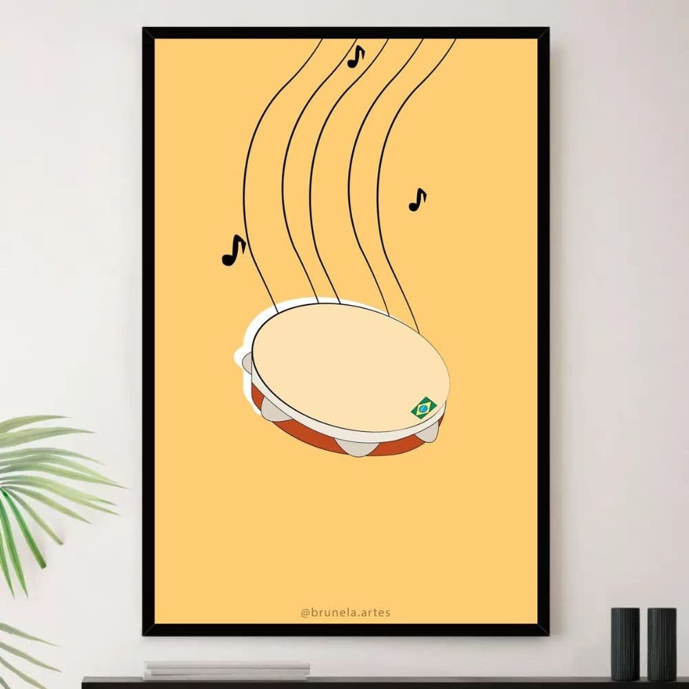 Quadro Musica Samba Pagode Pandeiro Decorativo