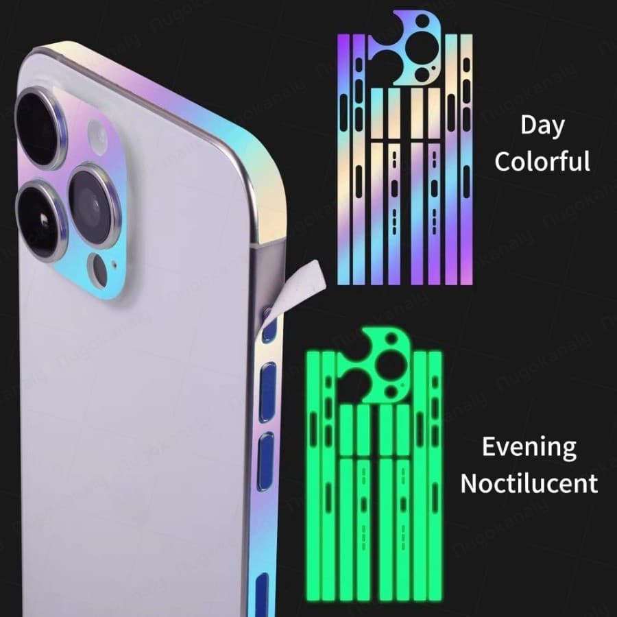 Para iPhone 17 16 15 14 13 Mini 12 Pro Max Filme Protetor De Moldura Lateral Luminosa + Adesivo Câmera