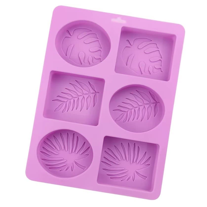 Forma Molde de silicone 06 cavidades folhas tropicais