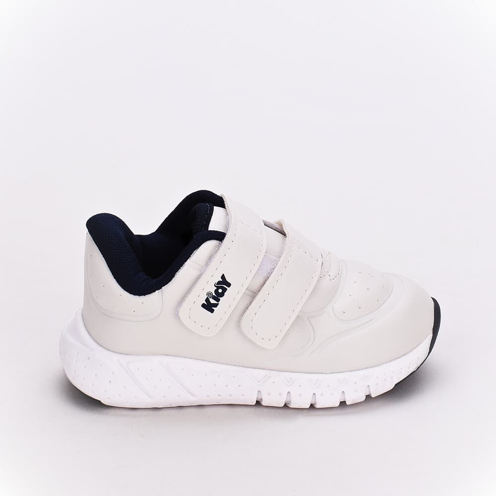 Tênis Infantil Menino Kidy Equilíbrio Fecho Duplo Branco