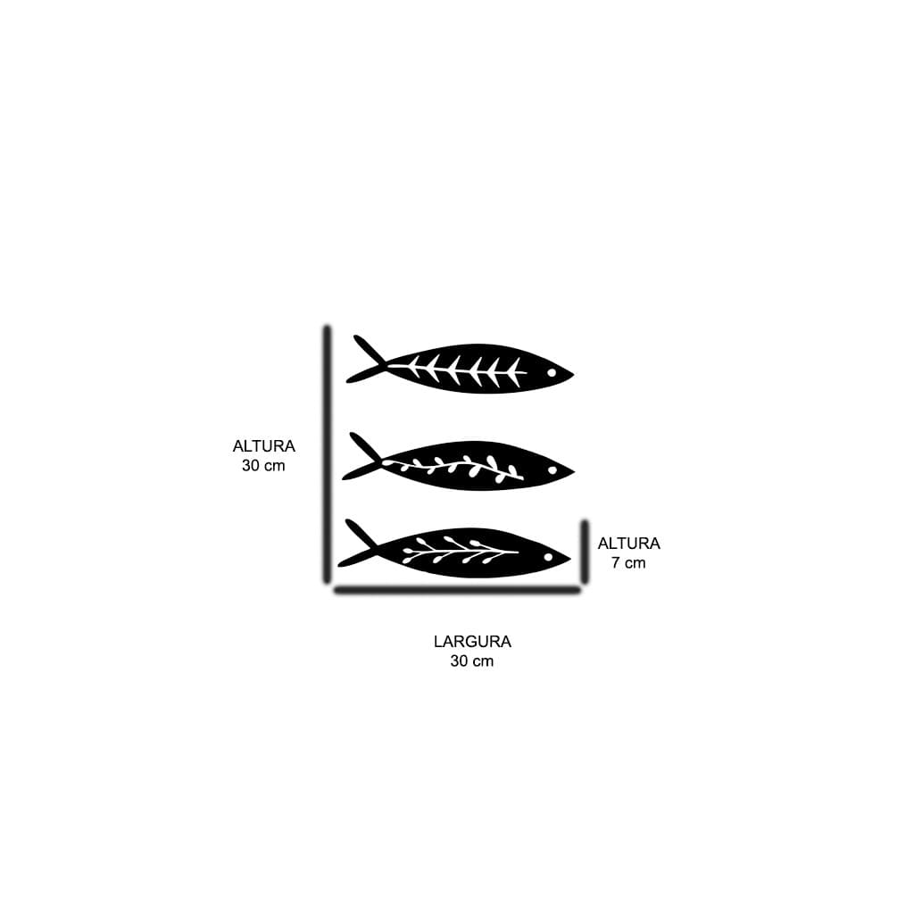 Quadro de Parede Peixes c/Dupla Face em MDF 3mm Preto