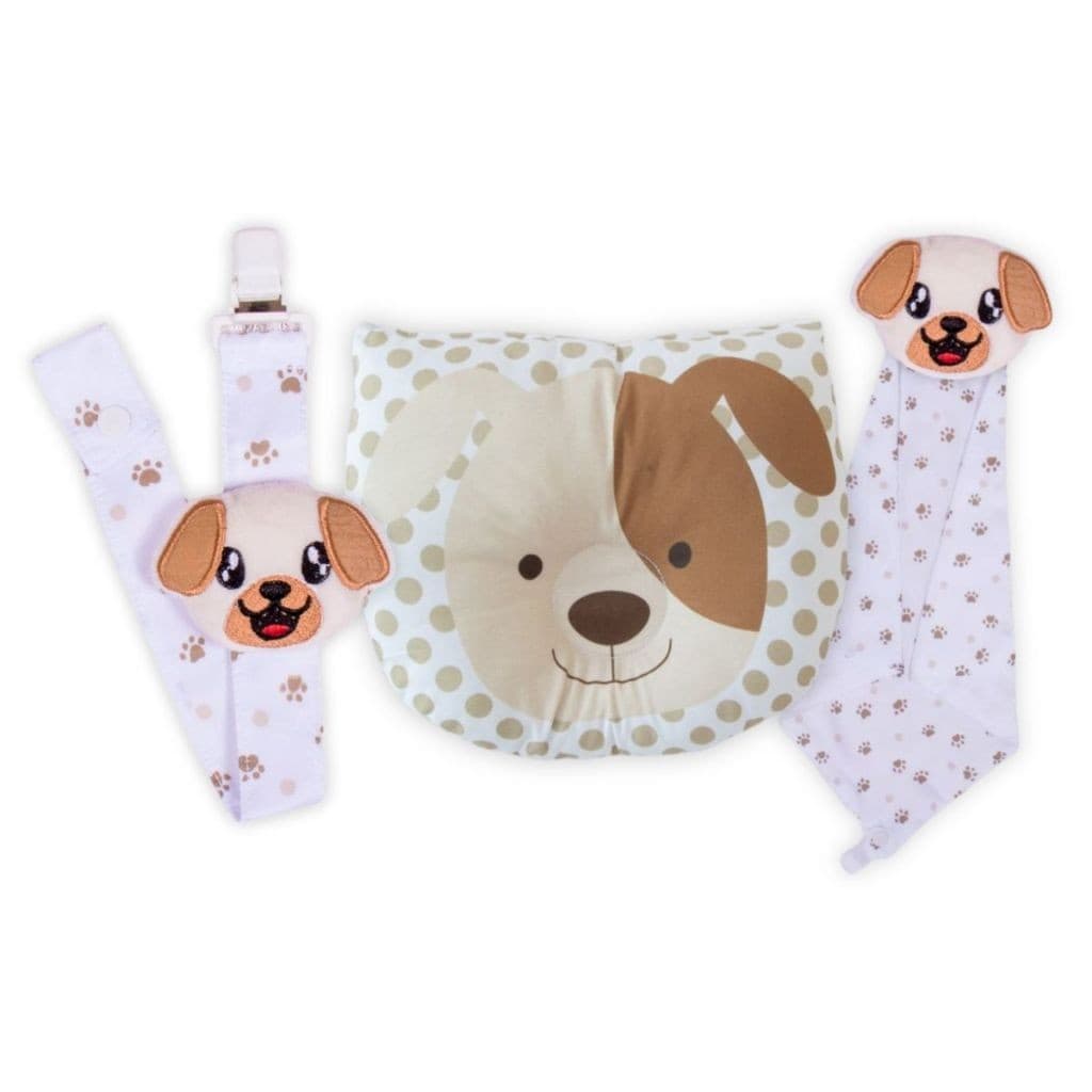 Kit Naninha Para Bebê + Travesseiro Anatômico + Prendedor De Chupeta