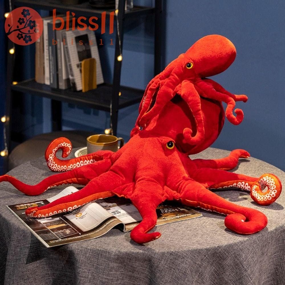 Brinquedo De Pelúcia De Polvo BLISS11 , Bonecos Vermelho De Animais Marinhos Realistas , Simulação De Almofada Traseira