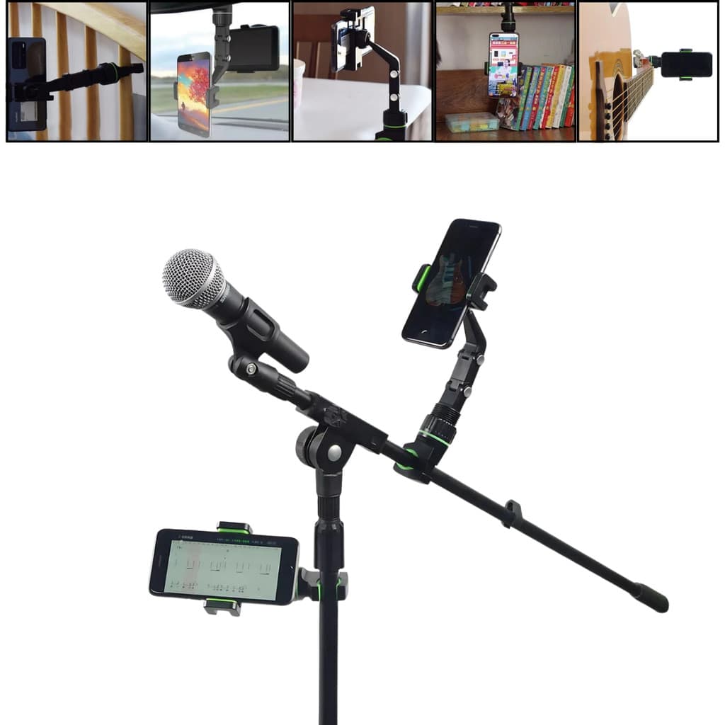 Suporte De Celular Clips Pedestal Violão Microfone Universal retrovisor mesa banco