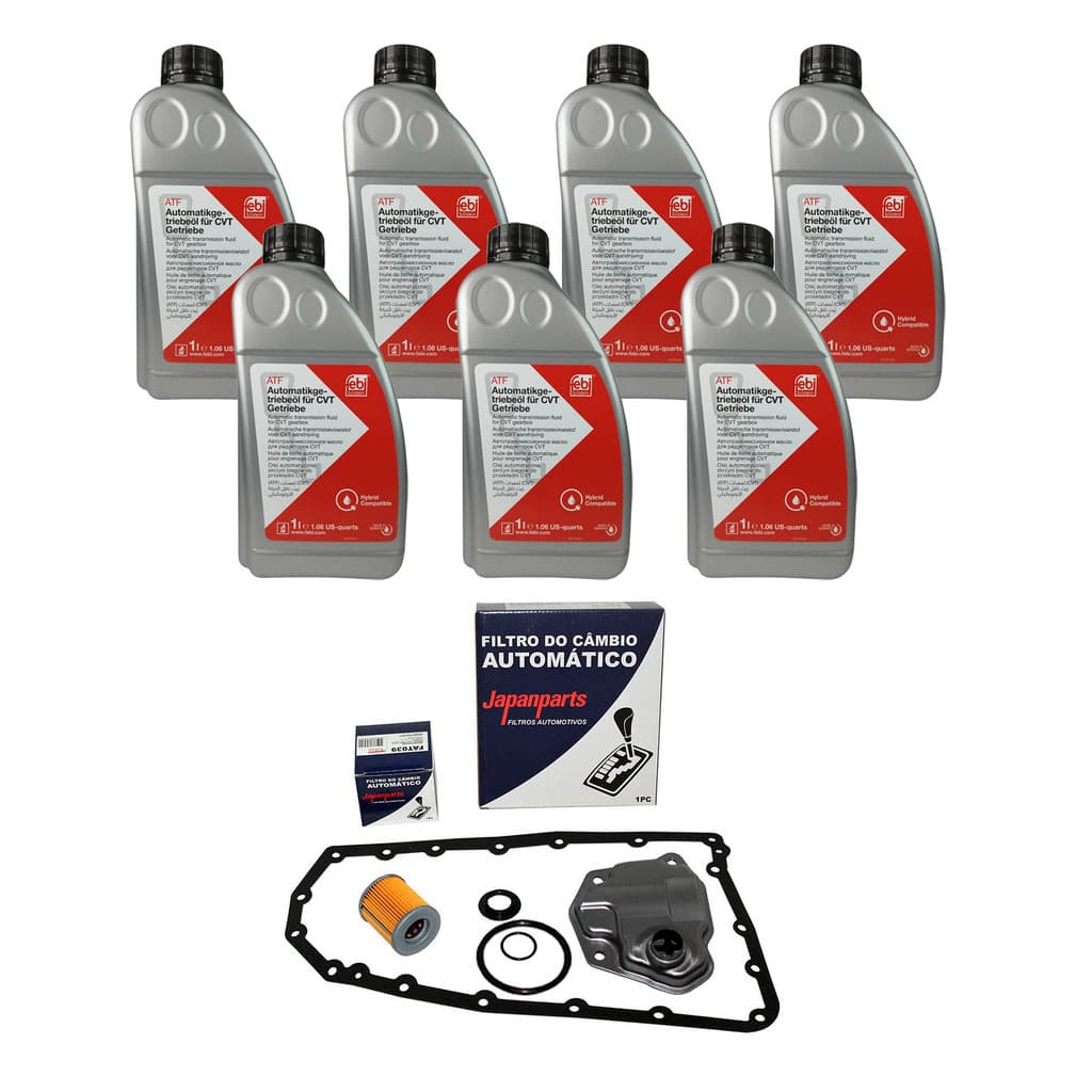 KIT TROCA ÓLEO CAMBIO CVT MITSUBISHI LANCER ASX OUTLANDER NISSAN SENTRA 7 Litros FEBI BLISTEN