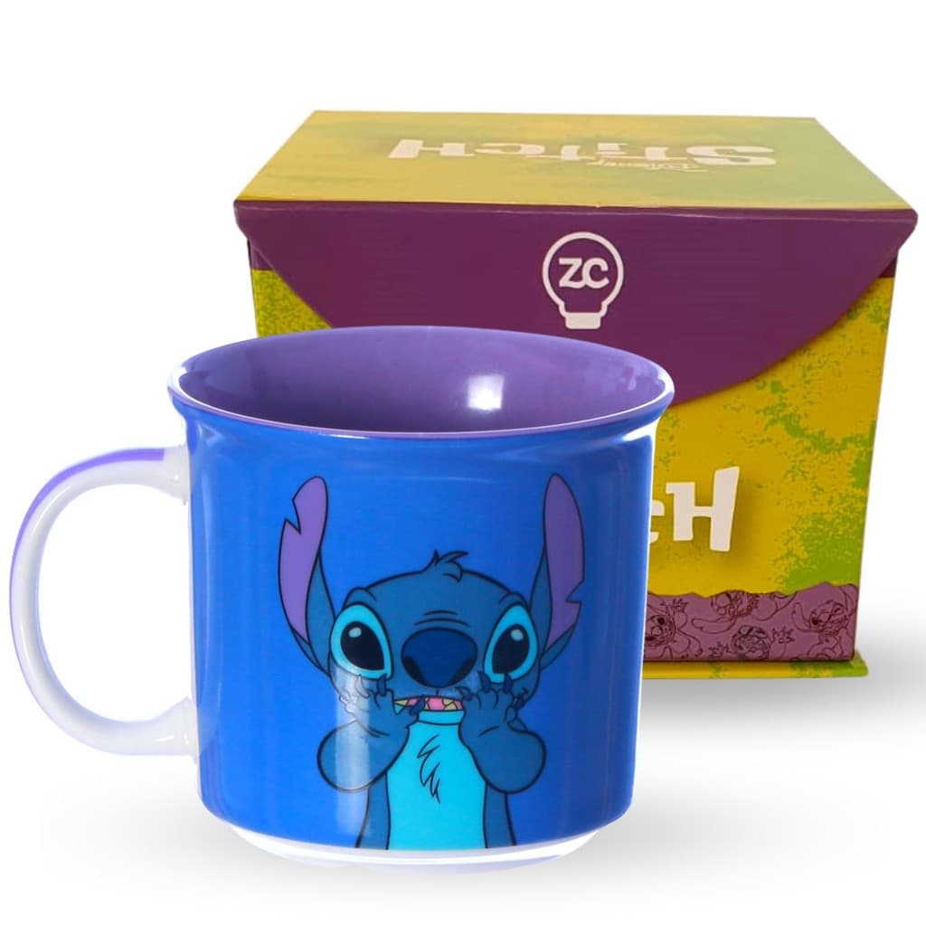 Caneca em Cerâmica Tom 350ml Stitch Disney - Zona Criativa