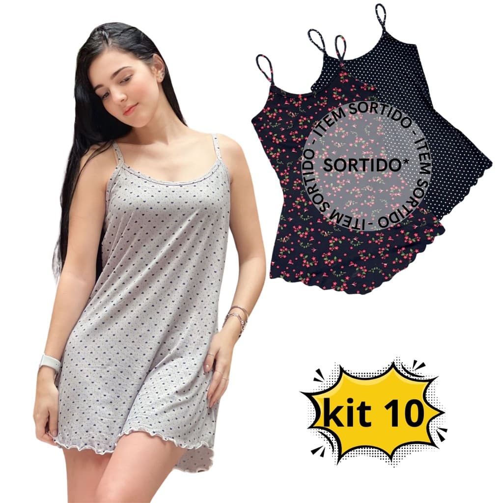 KIT 10 Camisolas Alcinha Malha Sued Verão Atacado Revenda