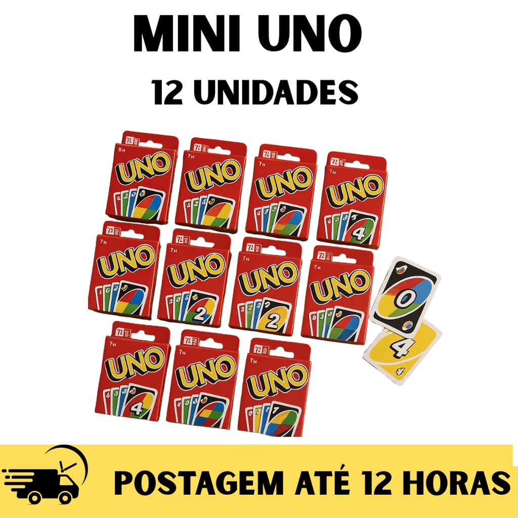 kit 12 Lembrancinha Mini Jogo de cartas UNO cartas festas aniversario