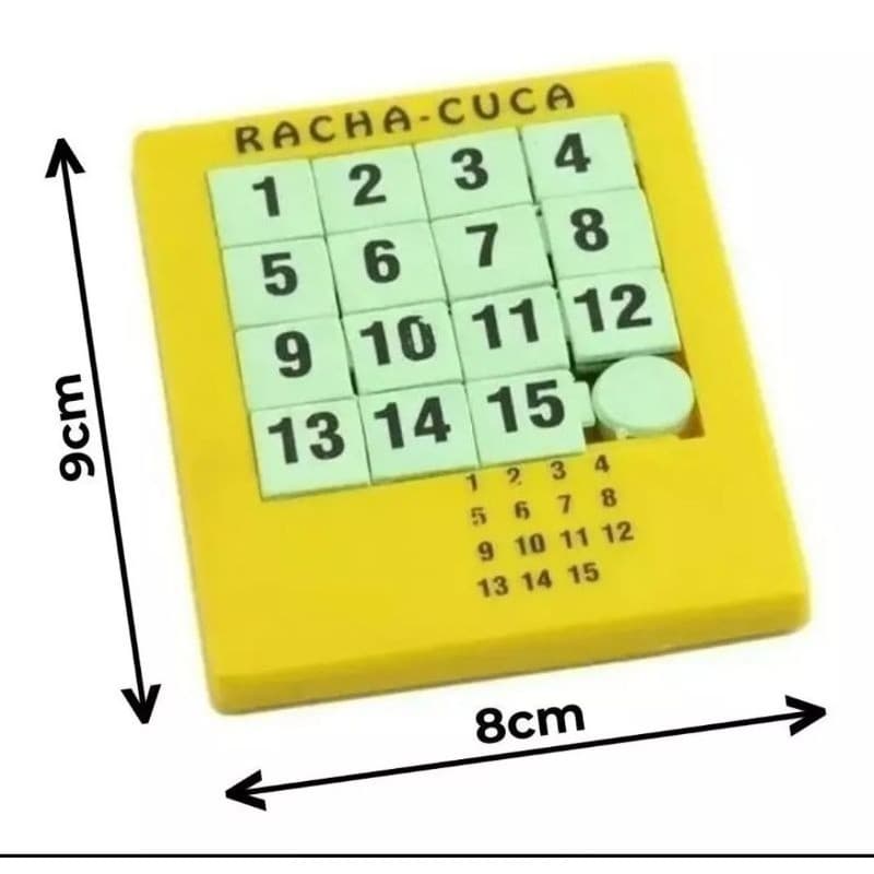 racha cuca quebra cabeça NUMEROS diversão Dimensões aproximadas em cm: 9X7