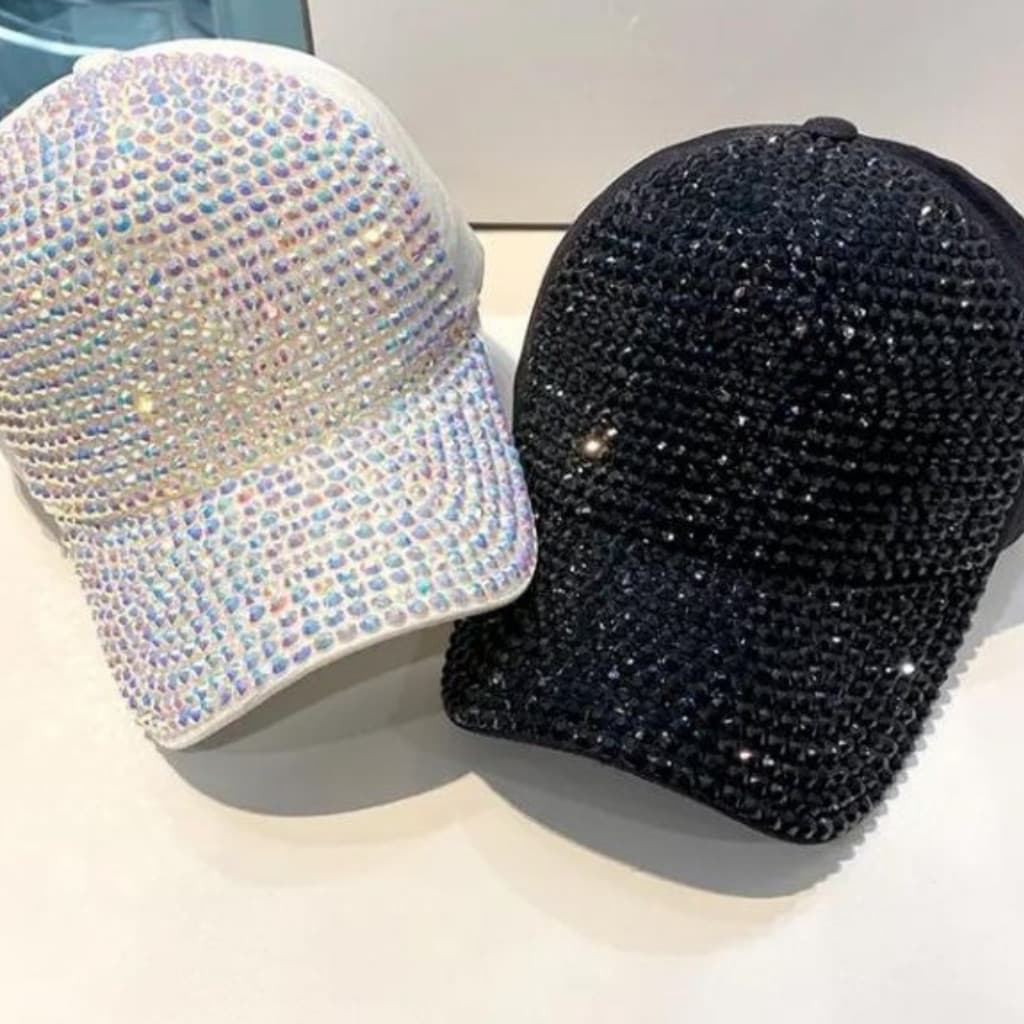 1 Peça Boné de Beisebol Feminino com Proteção Solar de Cor AB Decorado com Strass, para Halloween