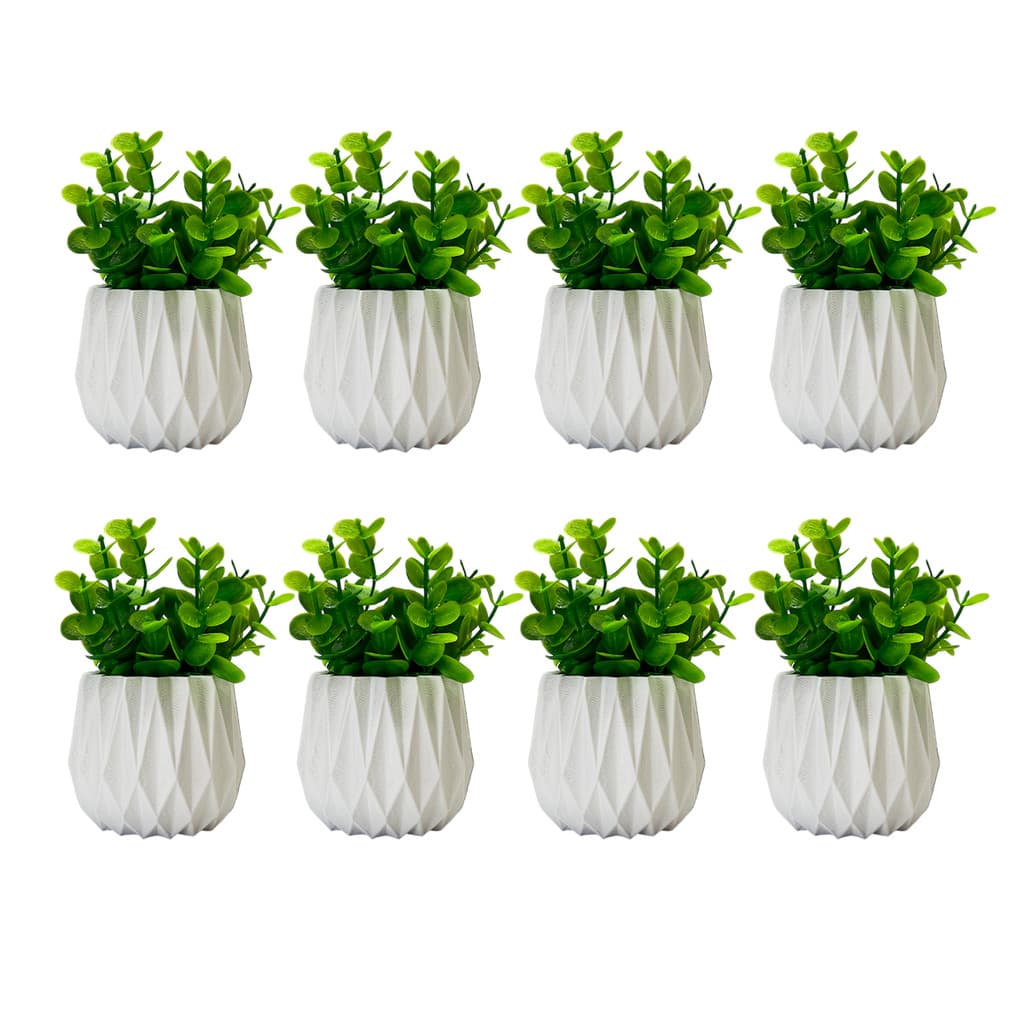 Kit com 8 Cachepot Geométrico Decoração Moderna Quarto Banheiro Sala de Estar Plantas