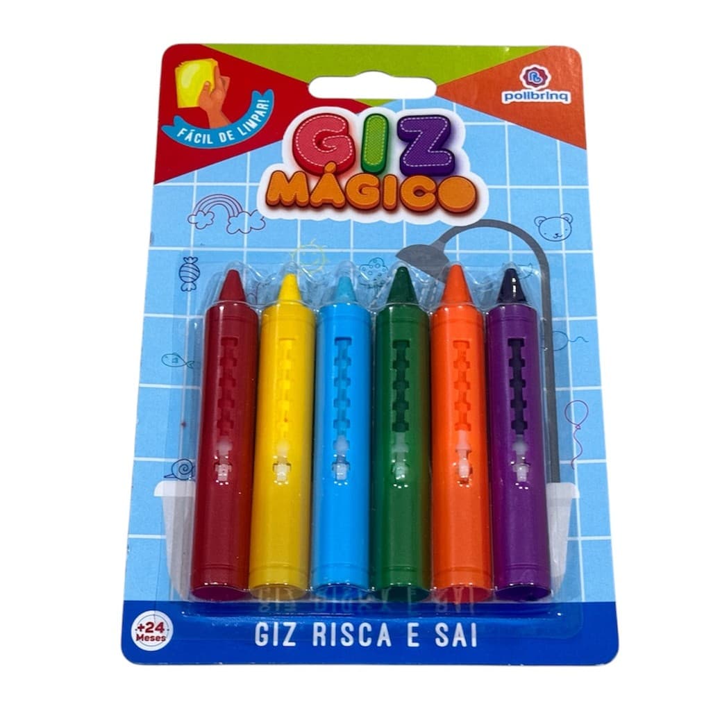 Giz Mágico Risca e Sai com 6 Unidades - Polibrinq