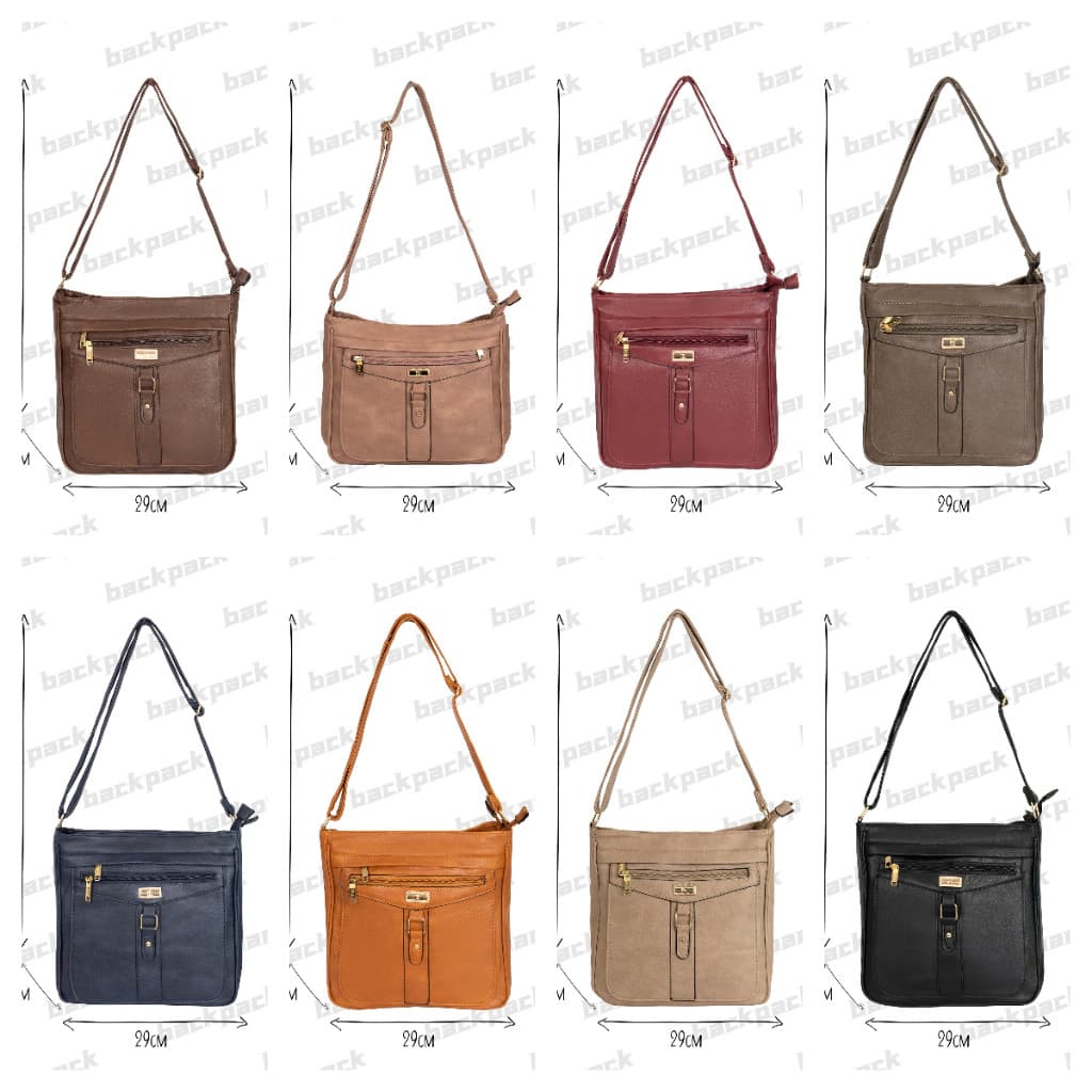 Bolsa Feminina transversal em Couro PU para passeio trabalho