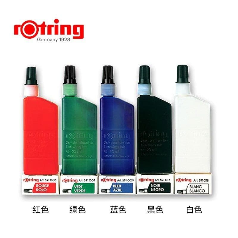 Rotring Ink 23ml Vermelho Verde Preto Branco Azul Seringa Caneta Recarga Tinta Desenho Gancho Linha