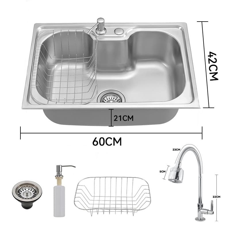 Cuba para cozinha gourmet pia aço inox com acessórios Nawa 60 cm