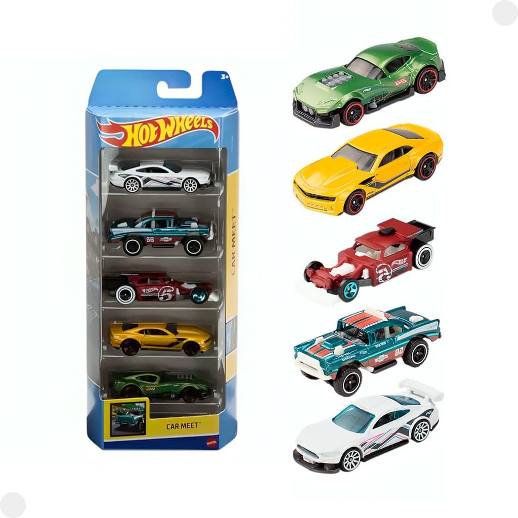 Kit 5 Carrinhos Hot Wheels Car Meet HLY78 - Mattel