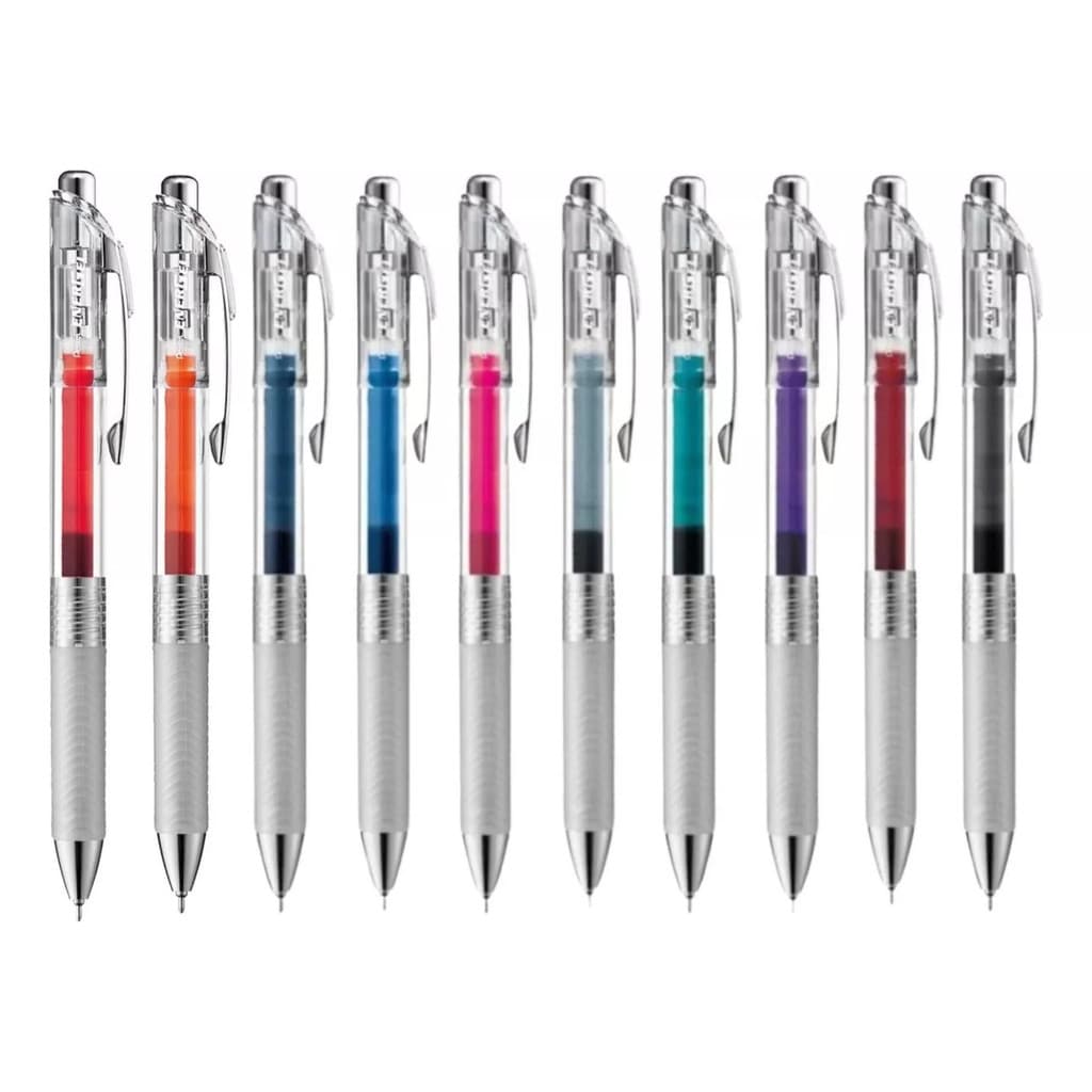 Kit 10 Canetas Gel 0,5mm Energel Infree Retrátil- Pentel