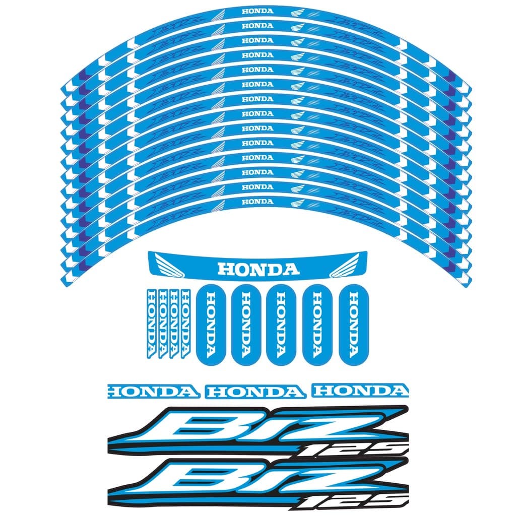 kit de Adesivos Honda Biz Completo Roda Azul + Brinde