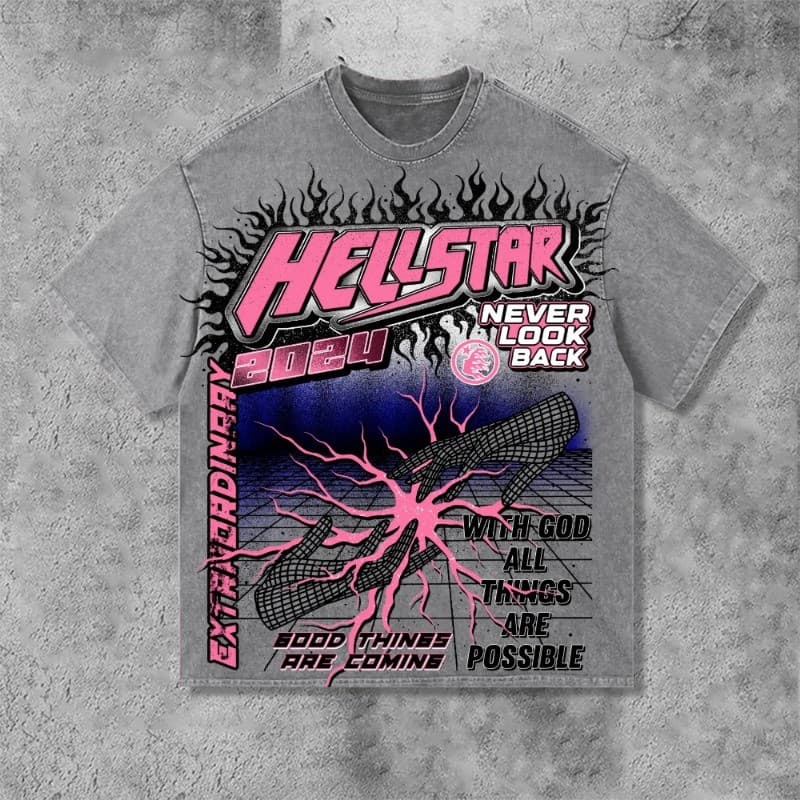 "Moda HellxCity: Camiseta Hstar-2024 Lavada, Estampa Grande e Estilo Exclusivo para Você!"