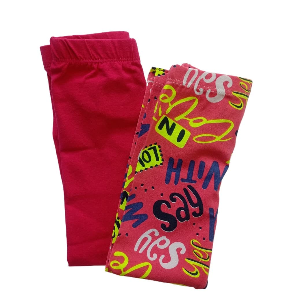 Kit 2 Calças Legging de Algodão Infantil para Menina