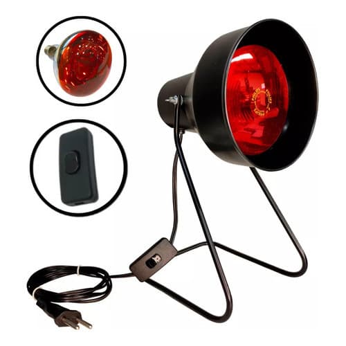 Suporte Fisioterapia Preto + Lâmpada Infravermelho 250w 110 110v