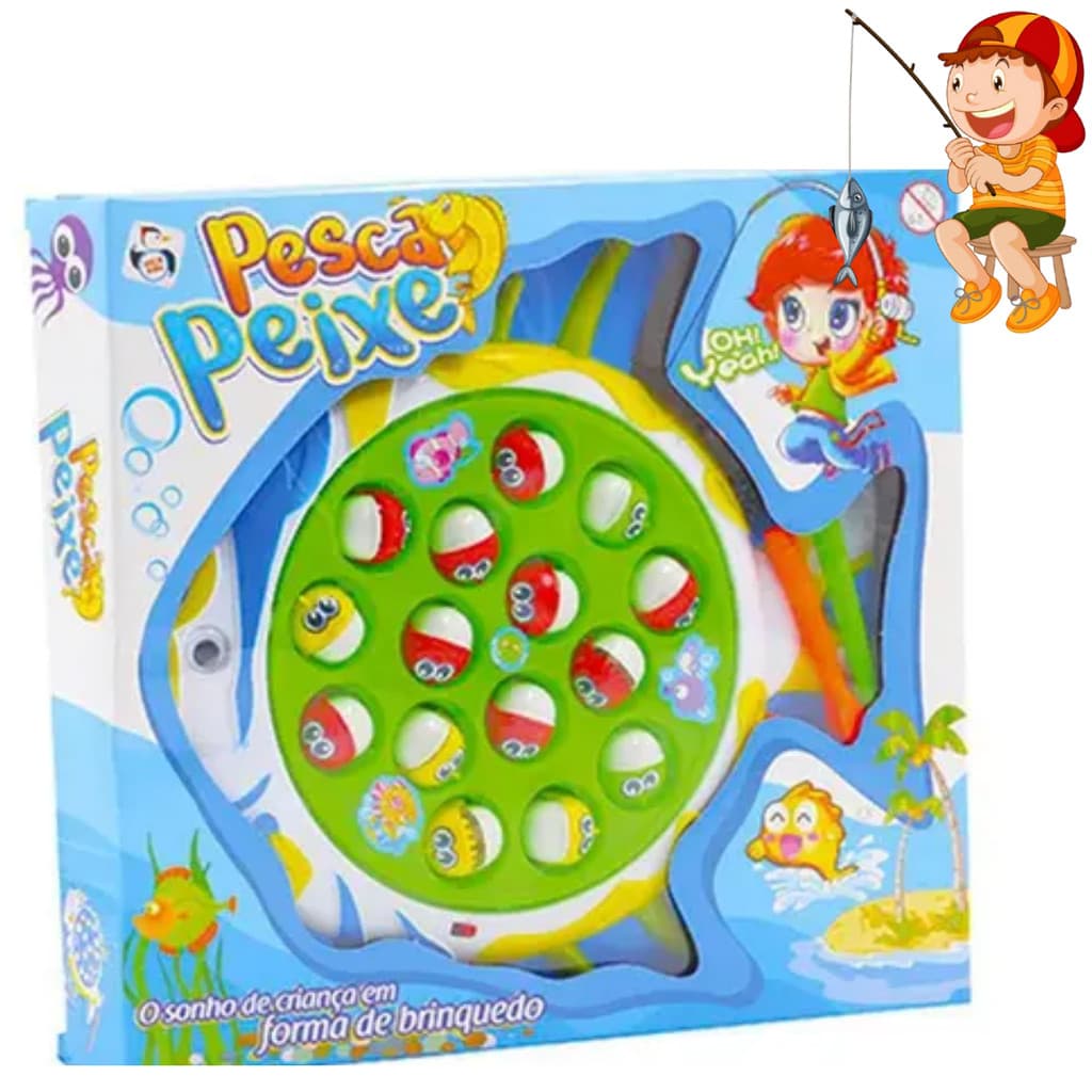 Brinquedo Pesca Maluca Peixe Grande Pescaria C/ Varas