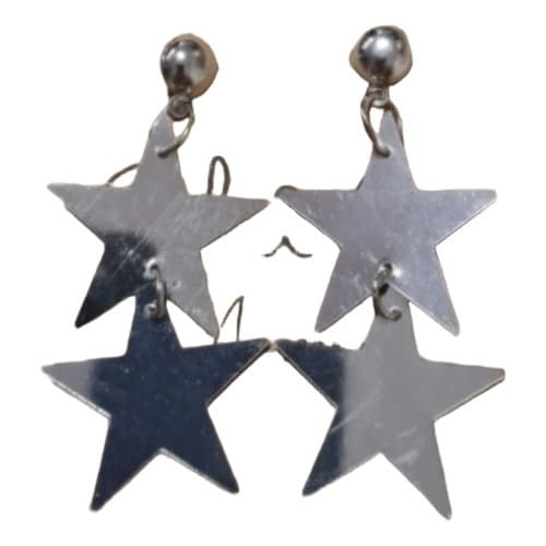 Brinco Estrela Dupla Festa Luxo Colorido Carnaval Estilo