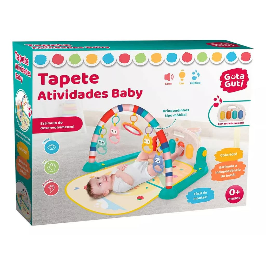 Tapete Atividades Baby Infantil Musical Com Mobilie teclado Musical Guta Guti Original