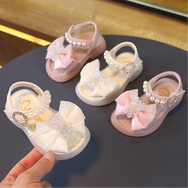 Crianças sandálias de verão meninas arco princesa sapatos 1-5 anos de idade crianças sapatos FVRV