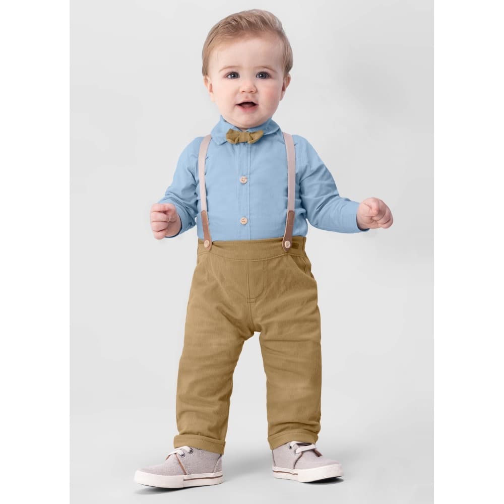 Conjunto body e calça sarja Bebê menino