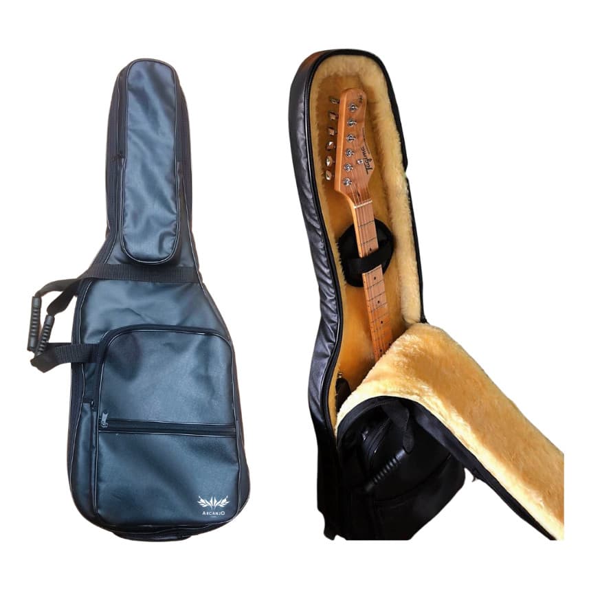 Capa Case Violão Flat Giannini Nf14 Bag Couro Pelúcia Full