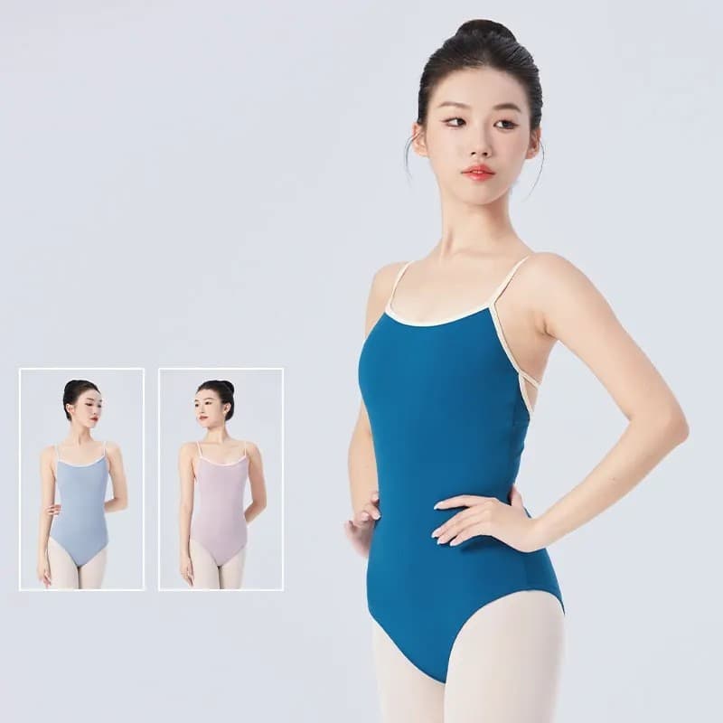 Leotards De Ballet Feminino Camisole Gymnastic Dance Leotard Com Forro Completo Fato De Banho De Nylon Cross Back Adulto