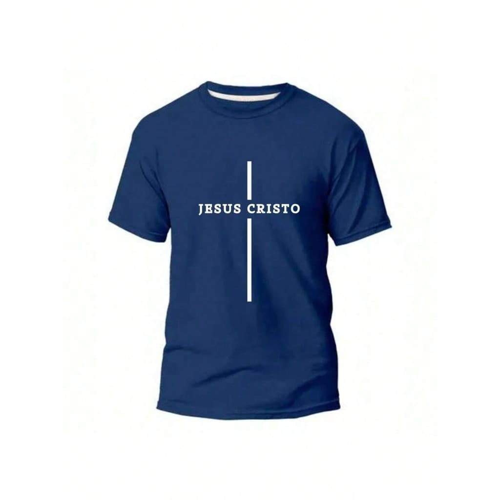 Camisa básica estampada camiseta masculina feminina Igreja Cruz Sagrada Jesus Cristo 100% algodão unissex